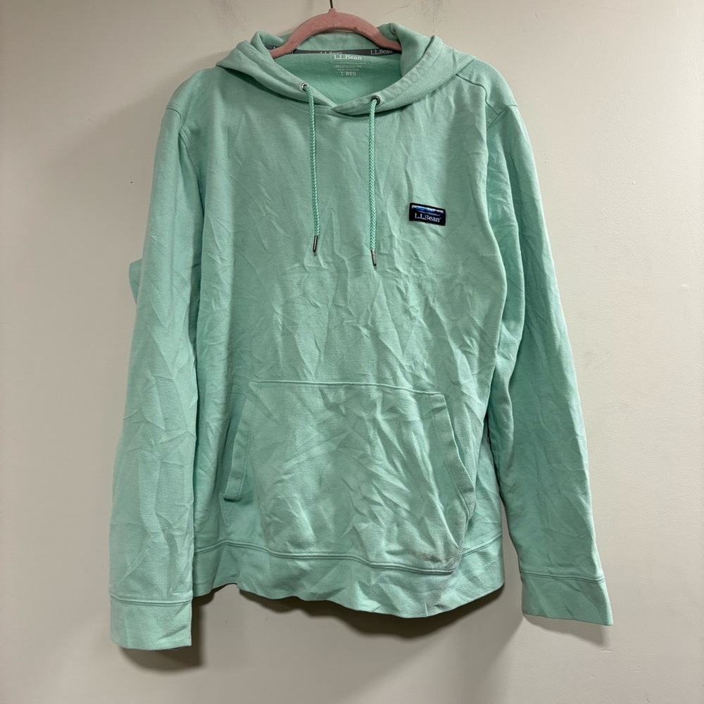 L.L. Bean Mint Green comfort stretch pique Hoodie